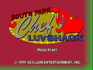 South Park Chef's Luv Shack title screen for Nintendo 64